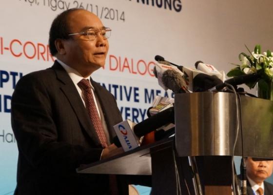 Phó Thủ tướng Chính phủ Nguyễn Xuân Phúc phát biểu tại cuộc Đối thoại.